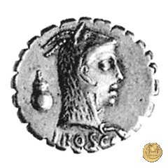 412/1 - denario L. Roscius Fabatus 64 BC (Roma)