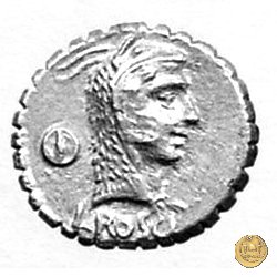 412/1 - denario L. Roscius Fabatus 64 BC (Roma)