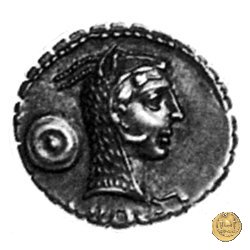 412/1 - denario L. Roscius Fabatus 64 BC (Roma)