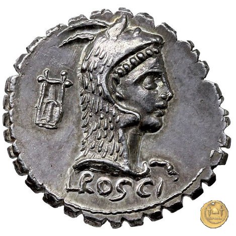 412/1 - denario L. Roscius Fabatus 64 BC (Roma)