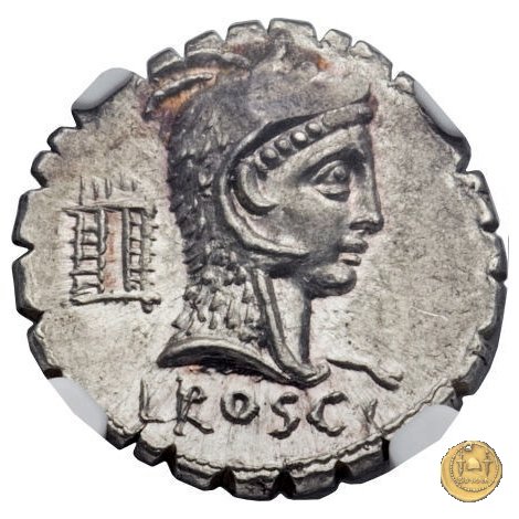 412/1 - denario L. Roscius Fabatus 64 BC (Roma)