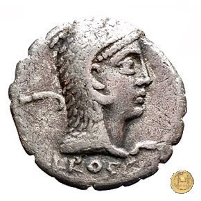 412/1 - denario L. Roscius Fabatus 64 BC (Roma)