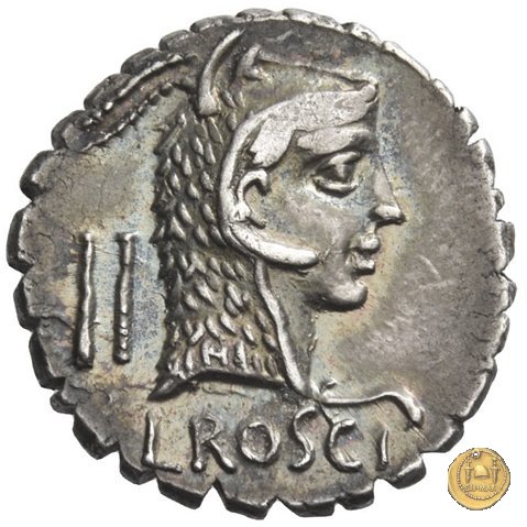 412/1 - denario L. Roscius Fabatus 64 a.C. (Roma)