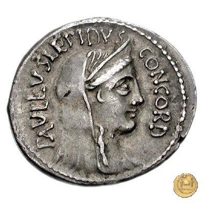 417/1 - denario L. Aemilius Lepidus Paullus / L. Scribonius Libo 62 BC (Roma)