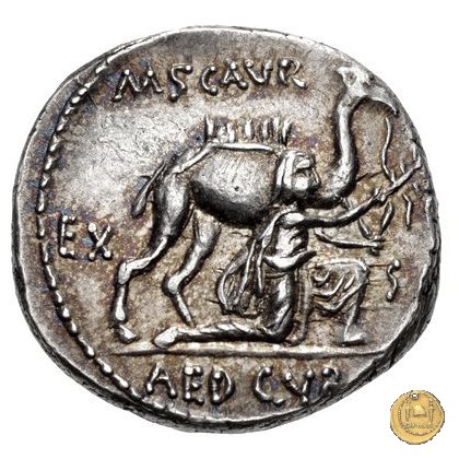 422/1 - denario M. Aemilius Scaurus / P. Plautius 58 BC (Roma)