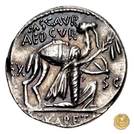 422/1 - denario M. Aemilius Scaurus / P. Plautius 58 BC (Roma)