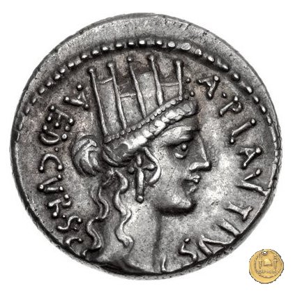 431/1 - denario A. Plautius 55 BC (Roma)