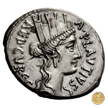 431/1 - denario A. Plautius 55 BC (Roma)