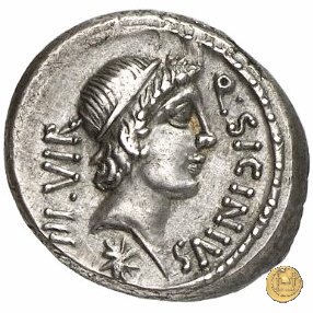 444/1 - denario Q. Sicinius / C. Coponius 49 BC (Itinerante con Pompeius)