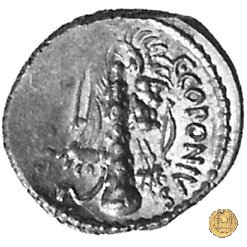 444/1 - denario Q. Sicinius / C. Coponius 49 BC (Itinerante con Pompeius)