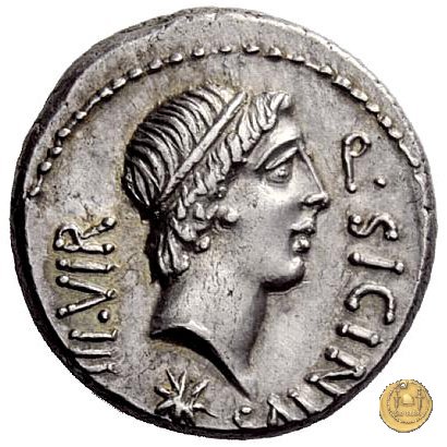 444/1 - denario Q. Sicinius / C. Coponius 49 BC (Itinerante con Pompeius)