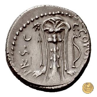 444/1 - denario Q. Sicinius / C. Coponius 49 BC (Itinerante con Pompeius)