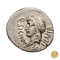 444/1 - denario Q. Sicinius / C. Coponius 49 BC (Itinerante con Pompeius)