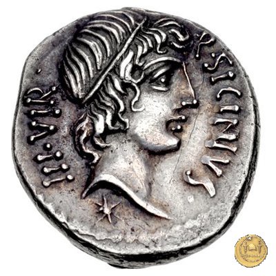 444/1 - denario Q. Sicinius / C. Coponius 49 BC (Itinerante con Pompeius)