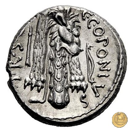 444/1 - denario Q. Sicinius / C. Coponius 49 BC (Itinerante con Pompeius)