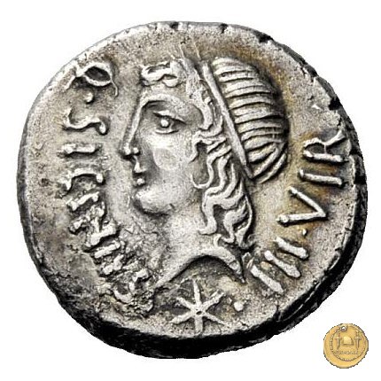 444/1 - denario Q. Sicinius / C. Coponius 49 BC (Itinerante con Pompeius)