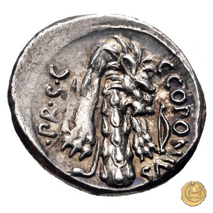 444/1 - denario Q. Sicinius / C. Coponius 49 BC (Itinerante con Pompeius)