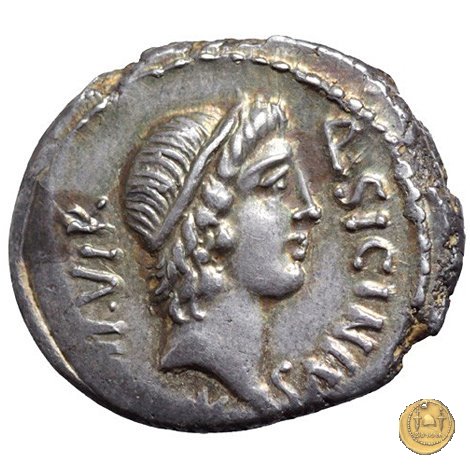 444/1 - denario Q. Sicinius / C. Coponius 49 BC (Itinerante con Pompeius)