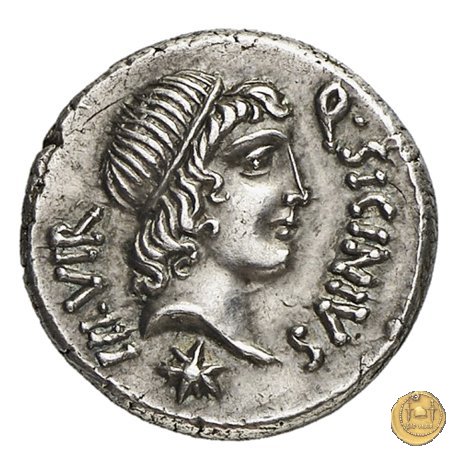 444/1 - denario Q. Sicinius / C. Coponius 49 BC (Itinerante con Pompeius)