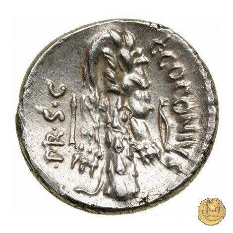 444/1 - denario Q. Sicinius / C. Coponius 49 BC (Itinerante con Pompeius)