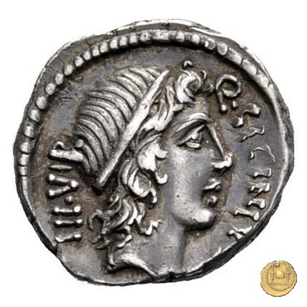 444/1 - denario Q. Sicinius / C. Coponius 49 BC (Itinerante con Pompeius)