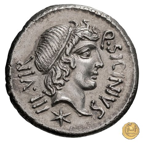 444/1 - denario Q. Sicinius / C. Coponius 49 BC (Itinerante con Pompeius)