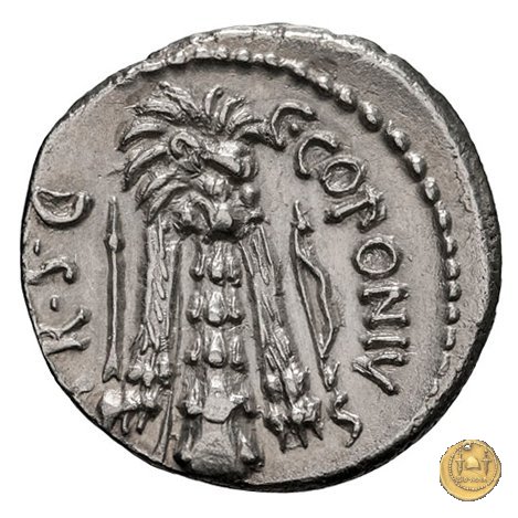 444/1 - denario Q. Sicinius / C. Coponius 49 BC (Itinerante con Pompeius)