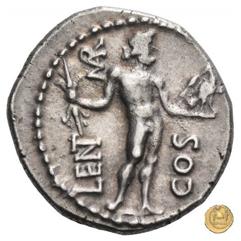 445/1 - denario L. Cornelius Crus Lentulus / C. Claudius Marcellus 49 BC (Apollonia - Asia)