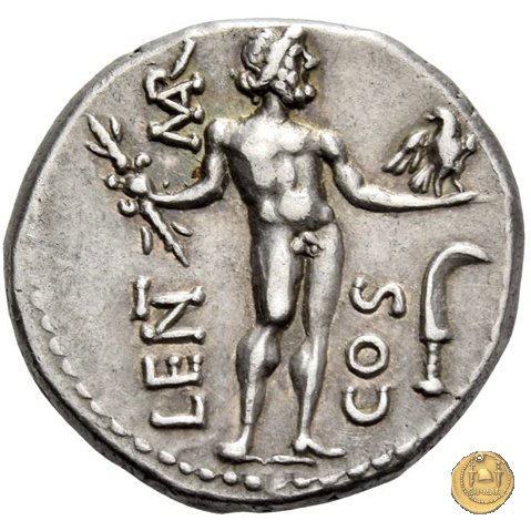 445/1 - denario L. Cornelius Crus Lentulus / C. Claudius Marcellus 49 BC (Apollonia - Asia)