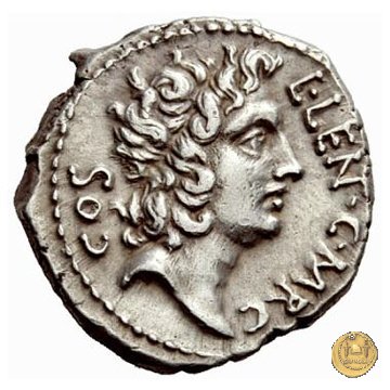 445/2 - denario L. Cornelius Crus Lentulus / C. Claudius Marcellus 49 BC (Apollonia - Asia)