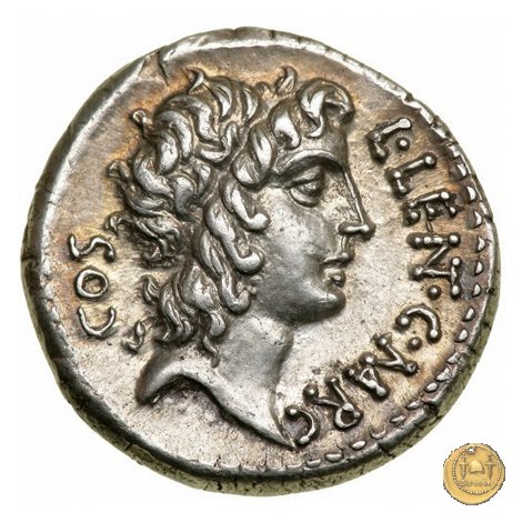 445/2 - denario L. Cornelius Crus Lentulus / C. Claudius Marcellus 49 BC (Apollonia - Asia)