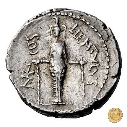 445/3 - denario L. Cornelius Crus Lentulus / C. Claudius Marcellus 49 BC (Apollonia - Asia)