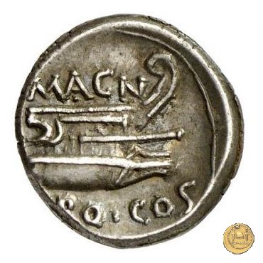 446/1 - denario Cn. Pompeius Magnus / Cn. Calpurnius Piso 49 BC (Itinerante con Pompeius)