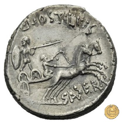 448/2 - denario L. Hostilius Saserna 48 BC (Roma)