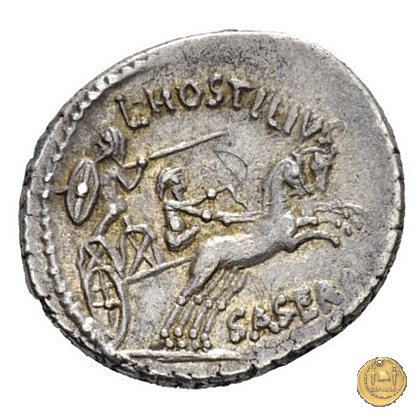 448/2 - denario L. Hostilius Saserna 48 a.C. (Roma)