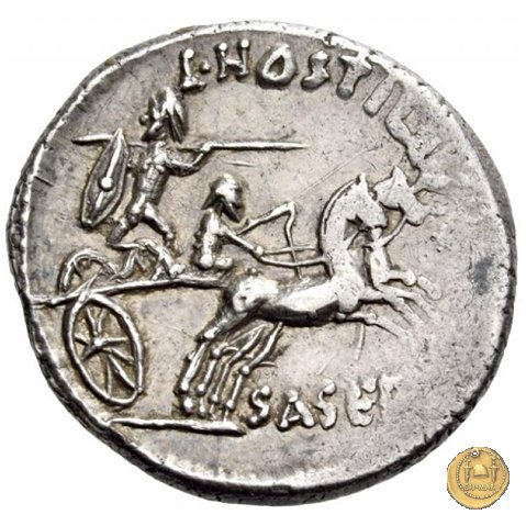 448/2 - denario L. Hostilius Saserna 48 BC (Roma)