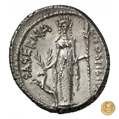 448/3 - denario L. Hostilius Saserna 48 BC (Roma)