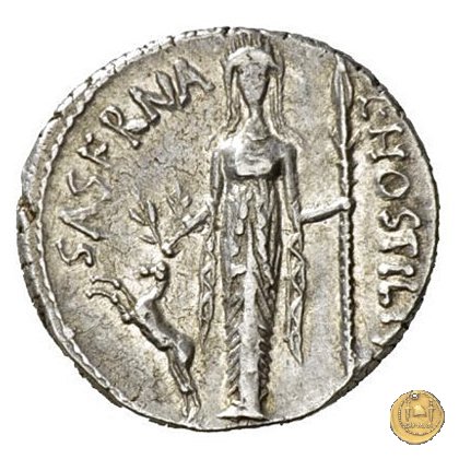 448/3 - denario L. Hostilius Saserna 48 a.C. (Roma)