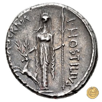 448/3 - denario L. Hostilius Saserna 48 BC (Roma)