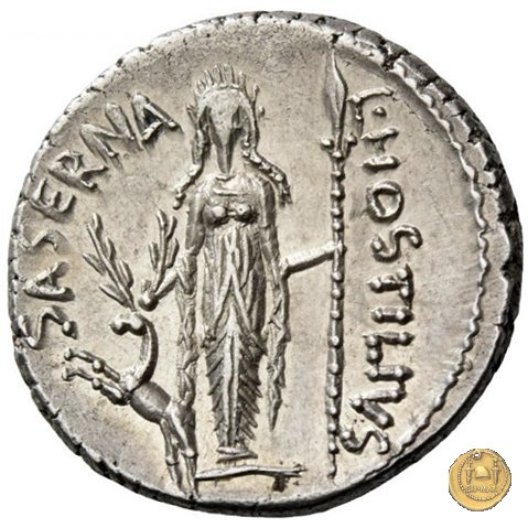 448/3 - denario L. Hostilius Saserna 48 BC (Roma)