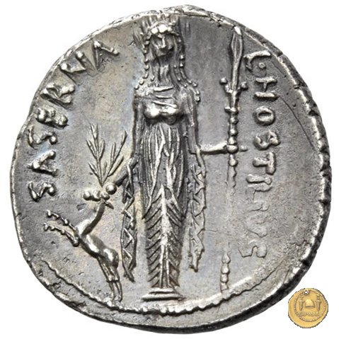 448/3 - denario L. Hostilius Saserna 48 a.C. (Roma)