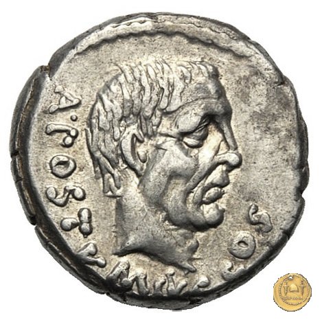 450/3 - denario D. Postumius Albinus Bruti 48 BC (Roma)