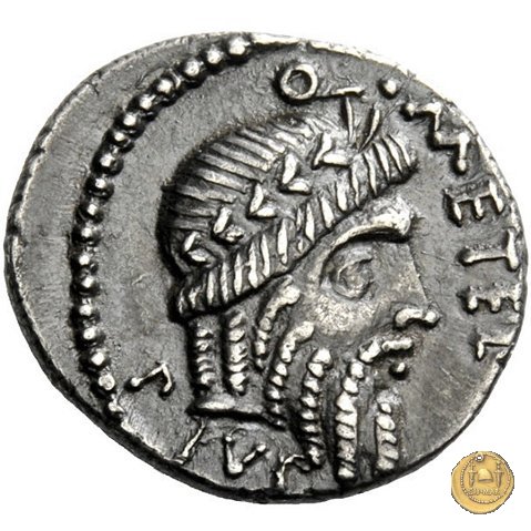 459/1 - denario Q. Caecilius Q.f. Q.n. Metellus Pius Scipio Nasica 47-46 BC (Africa)