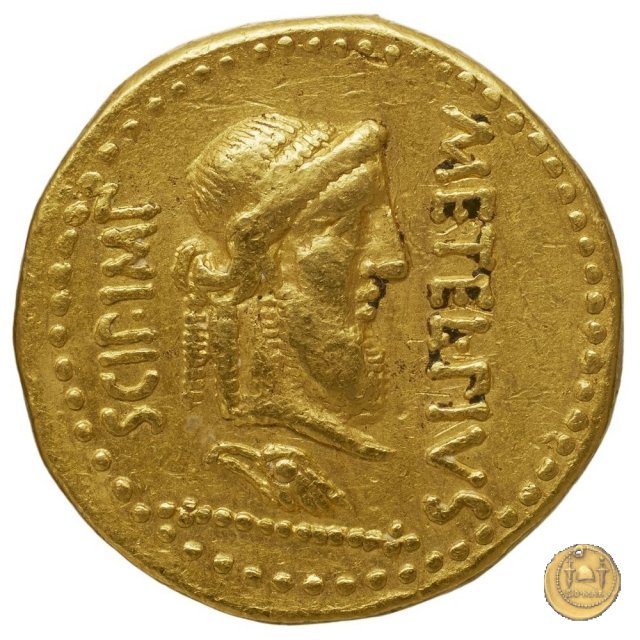 460/1 - aureo Q. Caecilius Metellus / P. Licinius Crassus Iunianus 47-46 BC (Africa)