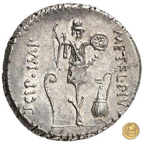 460/3 - denario Q. Caecilius Metellus / P. Licinius Crassus Iunianus 47-46 BC (Africa)