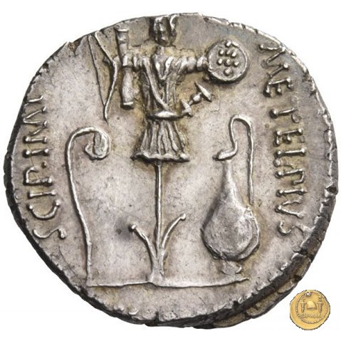 460/3 - denario Q. Caecilius Metellus / P. Licinius Crassus Iunianus 47-46 a.C. (Africa)