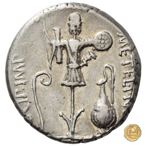 460/3 - denario Q. Caecilius Metellus / P. Licinius Crassus Iunianus 47-46 BC (Africa)