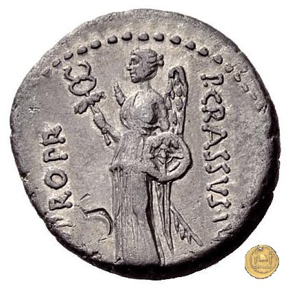 460/4 - denario Q. Caecilius Metellus / P. Licinius Crassus Iunianus 47-46 BC (Africa)