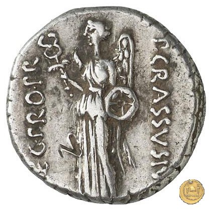 460/4 - denario Q. Caecilius Metellus / P. Licinius Crassus Iunianus 47-46 BC (Africa)