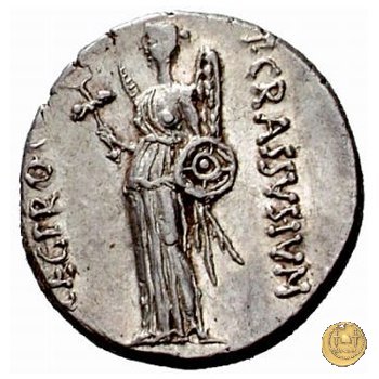 460/4 - denario Q. Caecilius Metellus / P. Licinius Crassus Iunianus 47-46 BC (Africa)